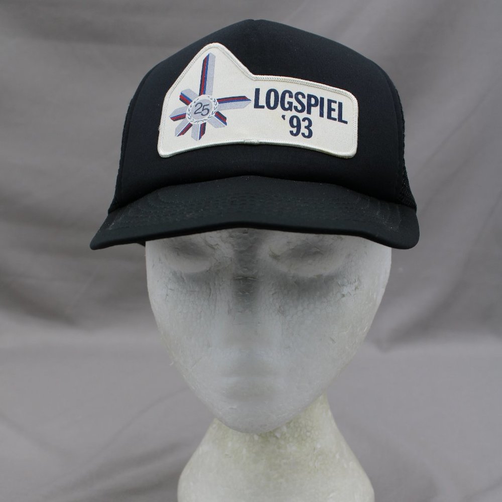 Vintage Patched Trucker Hat - Logspiel 93 Curling - Adult Snapback